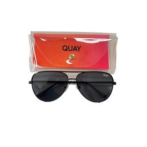 Quay Australia High Key Black Smoke Aviator Sunglasses